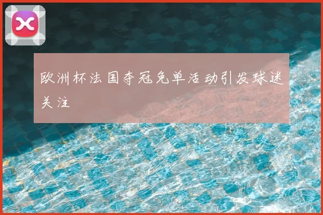 欧洲杯法国夺冠免单活动引发球迷关注