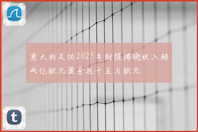 意大利足协2025年财报揭晓收入超两亿欧元盈余近十五万欧元